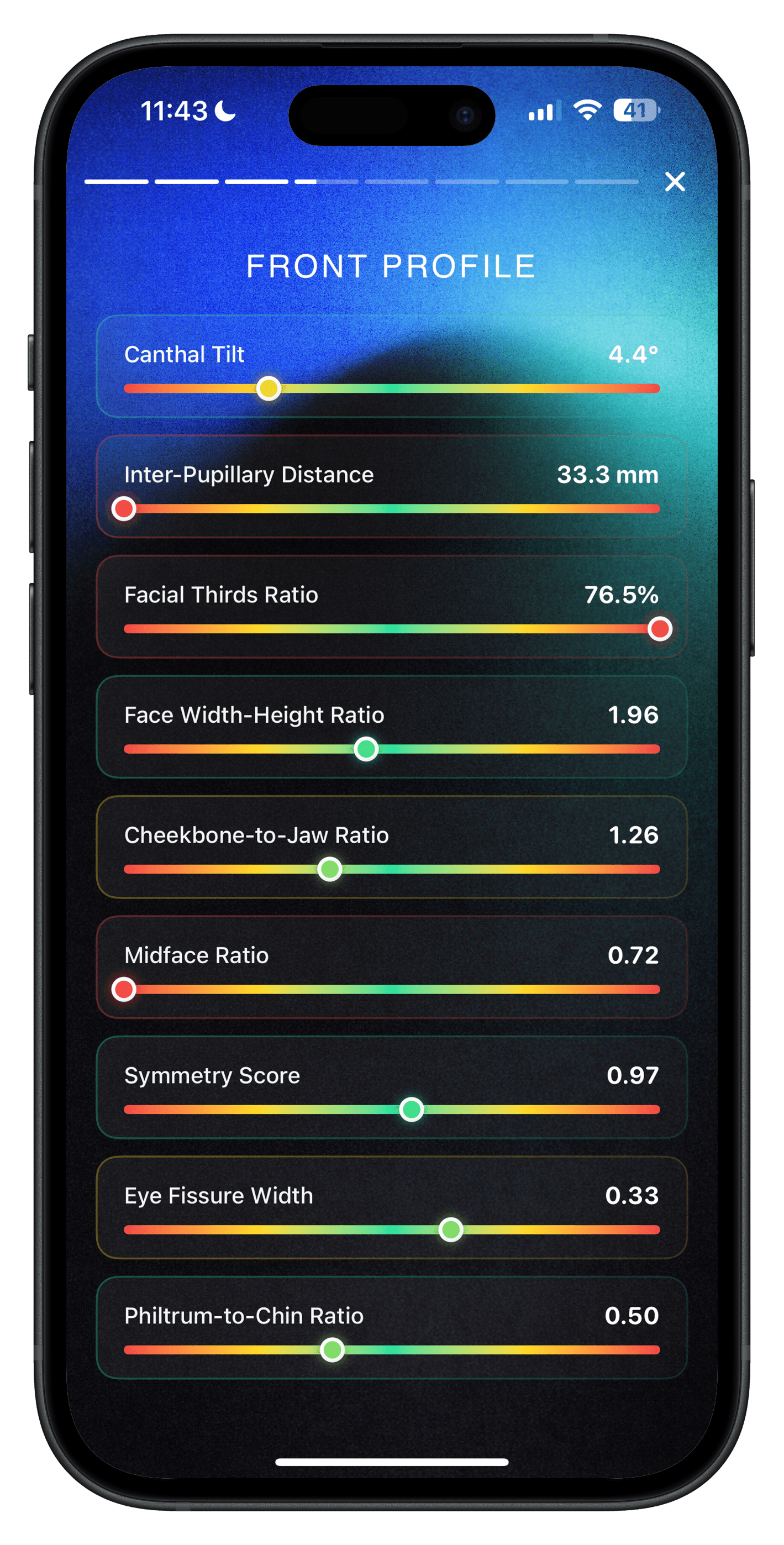 Ascension Metrics screen